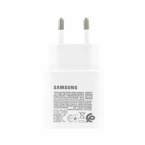 SAMSUNG ΦΟΡΤΙΣΤΗΣ ΤΟΙΧΟΥ 25W 1X TYPE-C ΛΕΥΚΟΣ