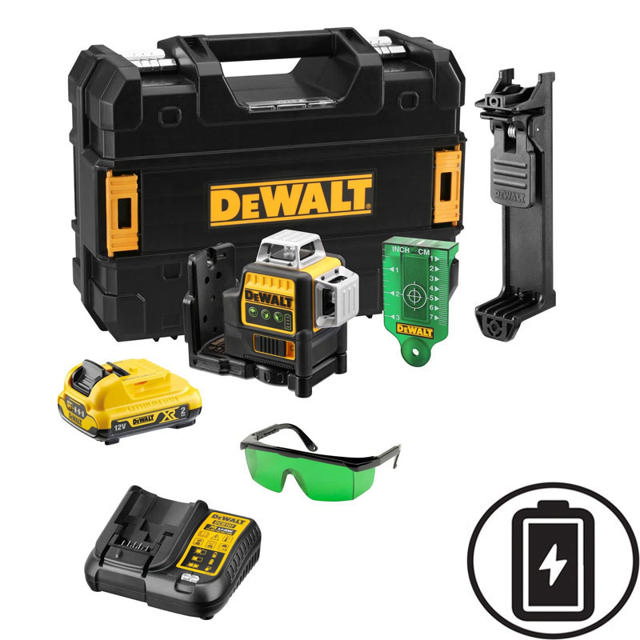 DEWALT DCE089D1G-QW 1080° SELF-ADJUSTING ROTARY LEVEL 12V GREEN