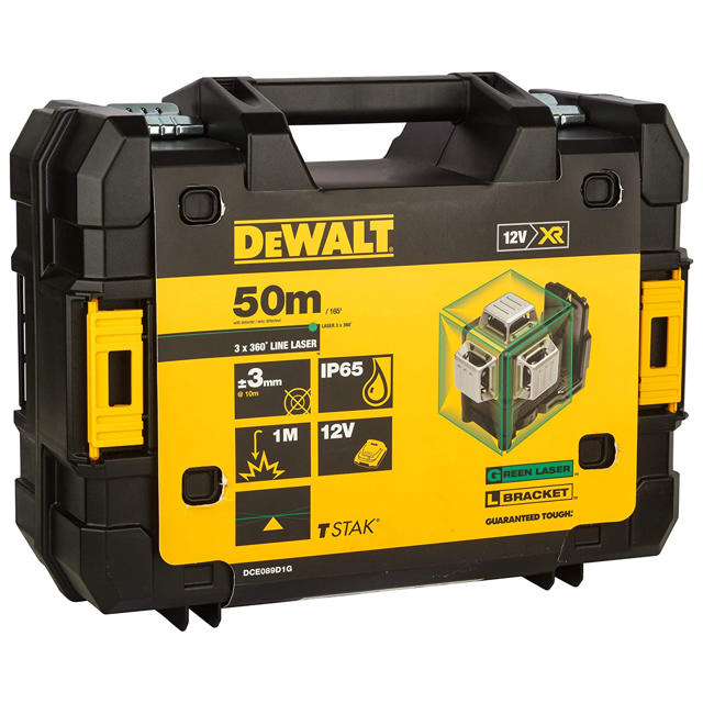 DEWALT DCE089D1G-QW 1080° ΑΥΤΟΡΥΘΜΙΖΟΜΕΝΟ ΠΕΡΙΣΤΡΟΦΙΚΟ ΑΛΦΑΔΙ 12V ΠΡΑΣΙΝΟ