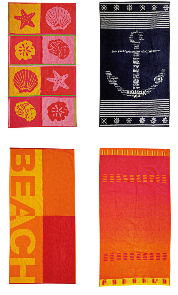 BEACH TOWEL JAQUARED 86X160CM 4 ASSORTED DESIGNS