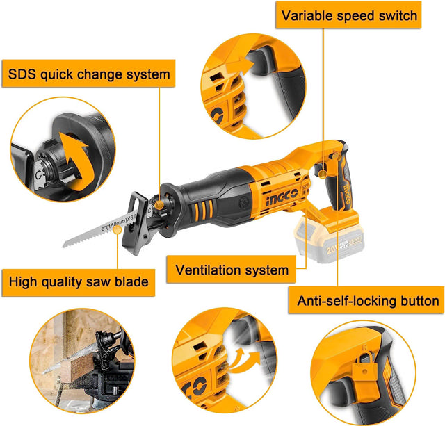 INGCO CRSLI1151 20V LI-ION RECIPROCATING SAW SOLO