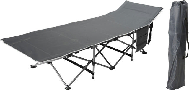 CAMPING FOLDABLE BED L190xW68xH35CM DARK GREY