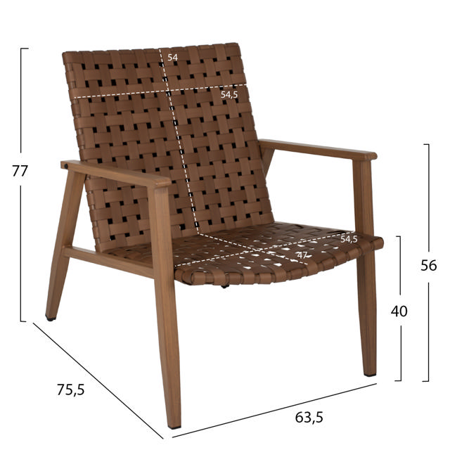 ΠΟΛΥΘΡΟΝΑ ΜΕΤΑΛΛΟ ΟΨΗ ΞΥΛΟΥ & RATTAN ΔΕΡΜΑ-LOOK 63.5X75.5X77CM 