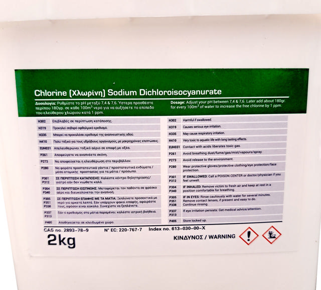 SODIUM CHLORINE DICHLOROISOCYANURATE 2KG