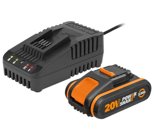 WORX WA3601 ΣΕΤ ΜΠΑΤΑΡΙΑ ΛΙΘΙΟΥ 20V 2Ah ΜΕ ΦΟΡΤΙΣΤΗ 14.4-20V