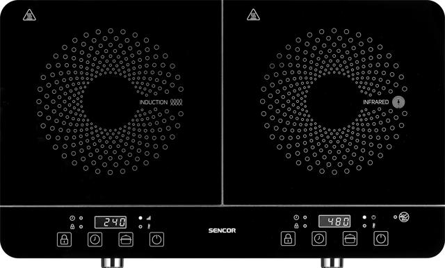 SENCOR SCP 4001BK DOUBLE INDUCTION & RADIANT COOKTOP 3400W