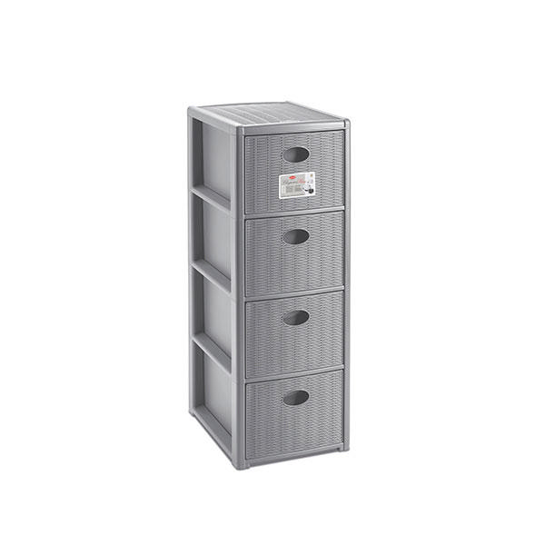 STEFANPLAST ELEGANCE SLIM DRAWER 4 DRAWERS GREY