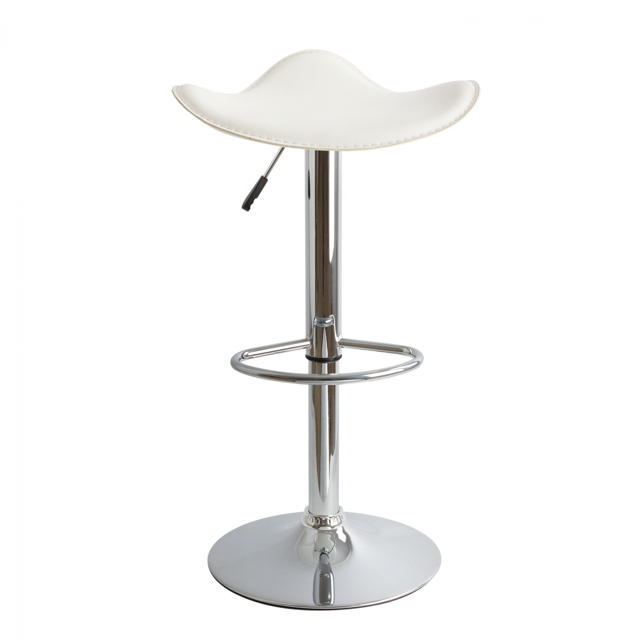 GANNA BAR STOOL HM201.02 WHITE PU WITH GAS LIFT 45X45X82CM