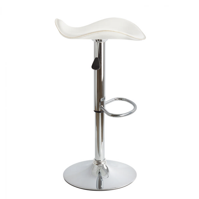 GANNA BAR STOOL HM201.02 WHITE PU WITH GAS LIFT 45X45X82CM