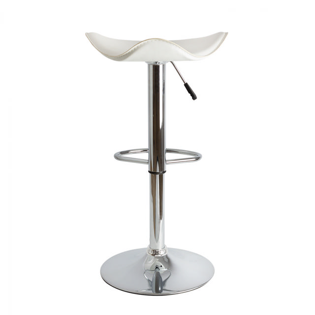 GANNA BAR STOOL HM201.02 WHITE PU WITH GAS LIFT 45X45X82CM