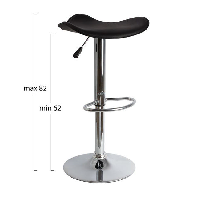 GANNA BAR STOOL HM201.01 BLACK PU WITH GAS LIFT 45X45X82CM