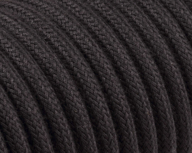 FABRIC CABLE BLACK 2X0.75MM PER METER