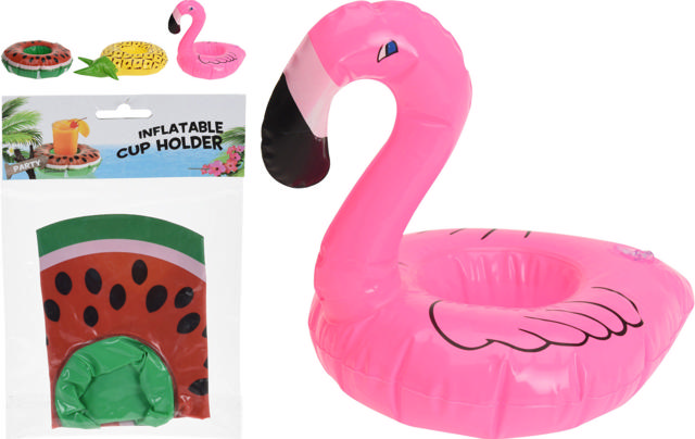 CUP HOLDER INFLATABLE 3 ASSORTED DESIGNS