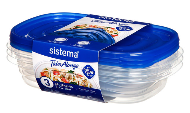 SISTEMA TAKE ALONG 3 PACK RECTANGULAR 950ML