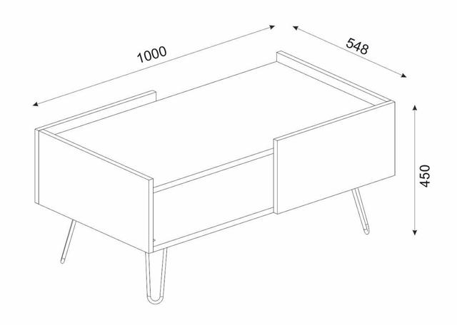 ARTELIBRE 14410191 SERIFOS COFFEE TABLE 100X55X45CM NATURAL/BLACK