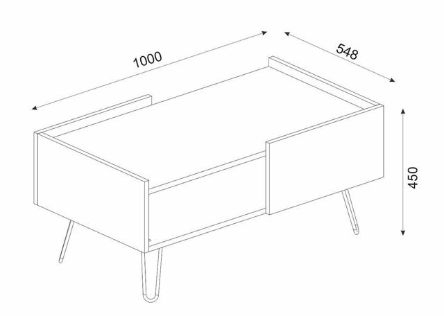 ARTELIBRE 14410190 SERIFOS COFFEE TABLE 100X55X45CM NATURAL/WHITE