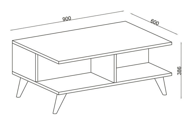 ARTELIBRE 14410010 ALONISOS ΤΡΑΠΕΖΑΚΙ ΣΑΛΟΝΙΟΥ 90X60X38.6CM ΚΑΡΥΔΙΑ/ΜΑΥΡΟ