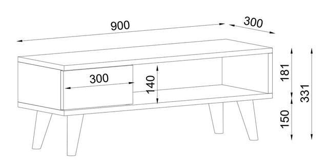 ARTELIBRE 14410200 TELENDOS TV STAND 90X30X33CM NATURAL