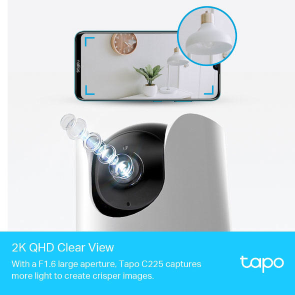 TP-LINK TAPO C225 ΈΞΥΠΝΗ ΠΑΝΟΡΑΜΙΚΗ AI ΚΑΜΕΡΑ WIFI