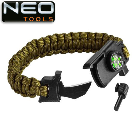 NEO 5 IN 1 SURVIVAL BRACELET WITH COMPASS