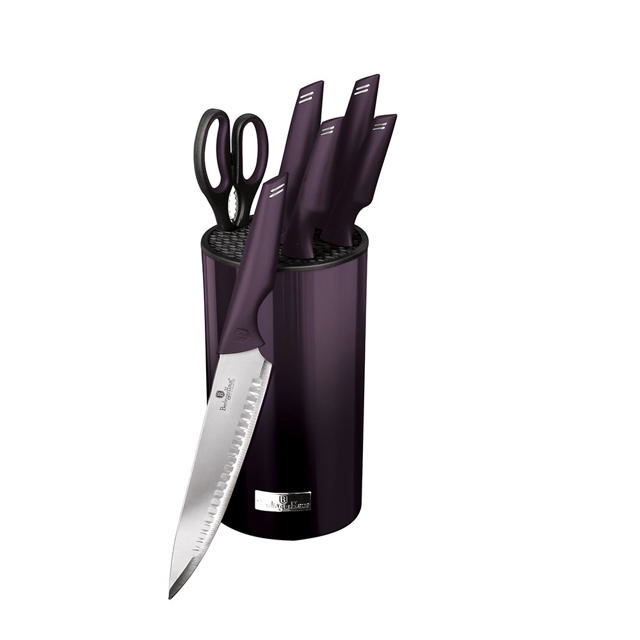 BERLINGER HAUS PURPLE ECLIPSE COLLECTION 7PCS KNIFE SET WΙΤΗ STAND