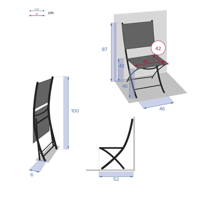 HESPERIDE MODULA FOLDABLE CHAIR - PEBBLE/GRAPH