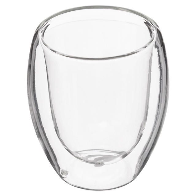 SET 2 MUGS CLEAR GLASS 8CL