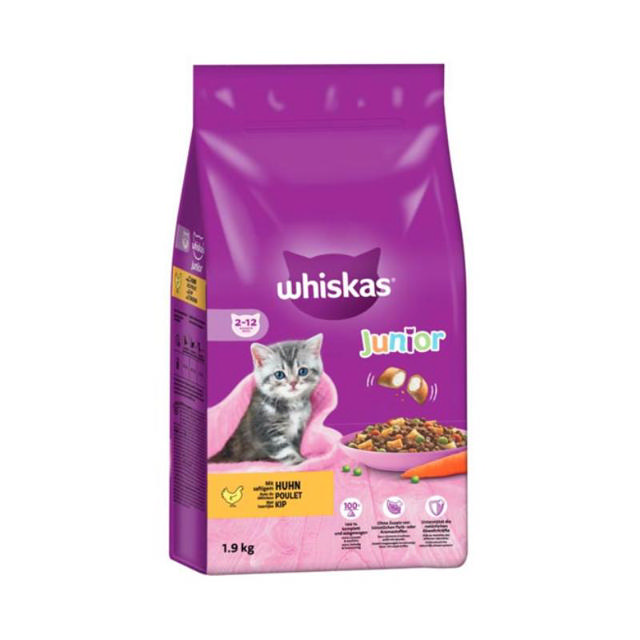 WHISKAS DRY CAT JUNIOR FOOD CHICKEN 1.9KG