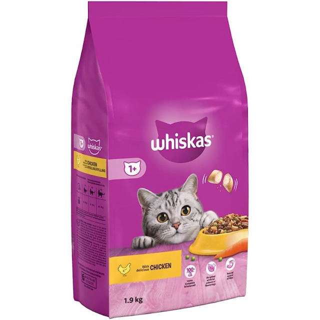 WHISKAS DRY CAT FOOD CHICKEN 1.9KG