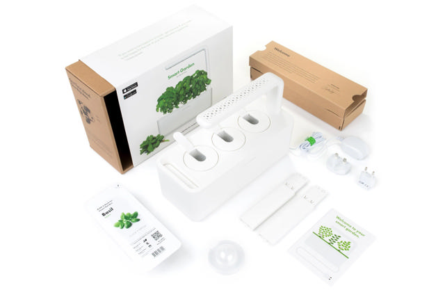 CLICK & GROW SGS1UNI SMART GARDEN 3 STARTER KIT WITH 3 BASIL PODS 30X12CM WHITE