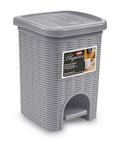 STEFANPLAST ELEGANCE BATHROOM BIN 6L SILVER