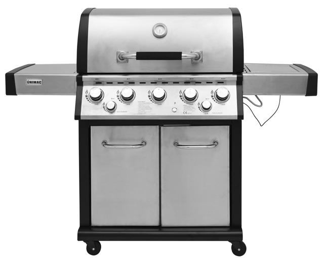 UNIMAC ΨΗΣΤΑΡΙΑ ΥΓΡΑΕΡΙΟΥ INOX BBQ PREMIUM LINE 5+1+1 24.5KW