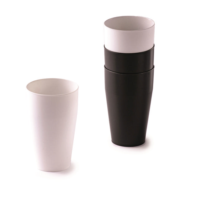 SNIPS SET 4 PLASTIC CUPS 500ML WHITE/BLACK