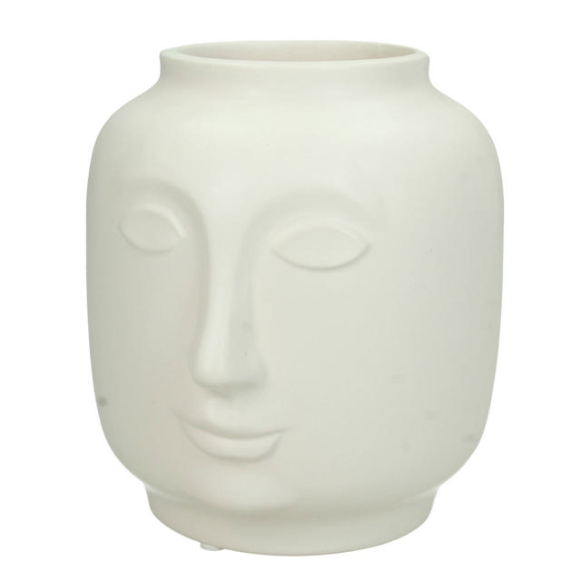 KERSTEN VASE FINE EARTHEN WHITE 14X13X15CM