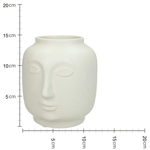 KERSTEN VASE FINE EARTHEN WHITE 14X13X15CM