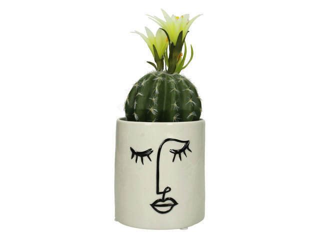 KERSTEN PLANTER FACE WHITE 11.5X11.5CM