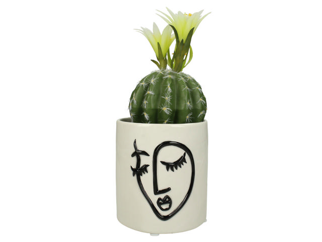 KERSTEN PLANTER FACE WHITE 11.5X11.5CM