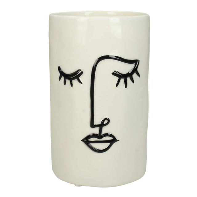 KERSTEN PLANTER FACE FINE WHITE 11X11CM