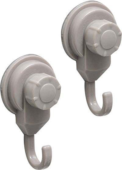 TENDANCE SET 2 HOOKS SUCTION CUPS TAUPE