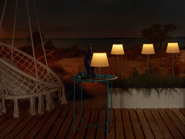 LUXFORM LIGHTING MASPALAOMAS SHADE TABLE SOLAR LANTERN