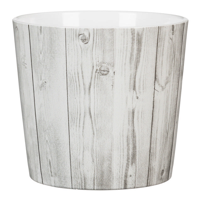 SCHEURICH CERAMIC POT 15-WHITE TIMBER