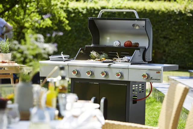 LANDMANN TRITON GAS BBQ 4 BURNERS + SIDE BURNER 12KW 