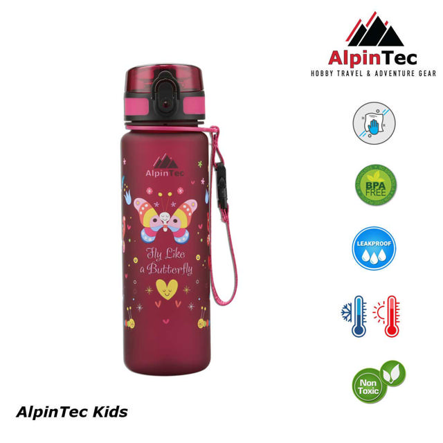 ALPIN TEC KIDS BOTTLE RASBURRY BUTTERFLY 500ML