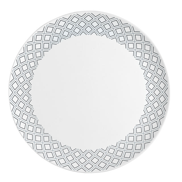 LARAH DINNER PLATE 27CM BLACCK/GREY CONE