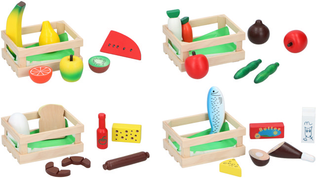 PLAYSET FOOD 4 ASSORTED DESIGNS WOODEN