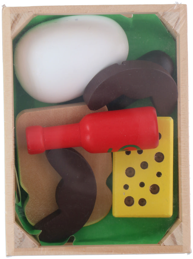 PLAYSET FOOD 4 ASSORTED DESIGNS WOODEN