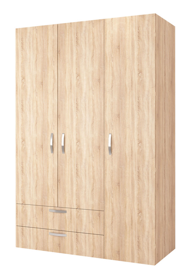 WARDROBE 3 DOORS & 2 DRAWERS 80X52X180CM SONOMA OAK