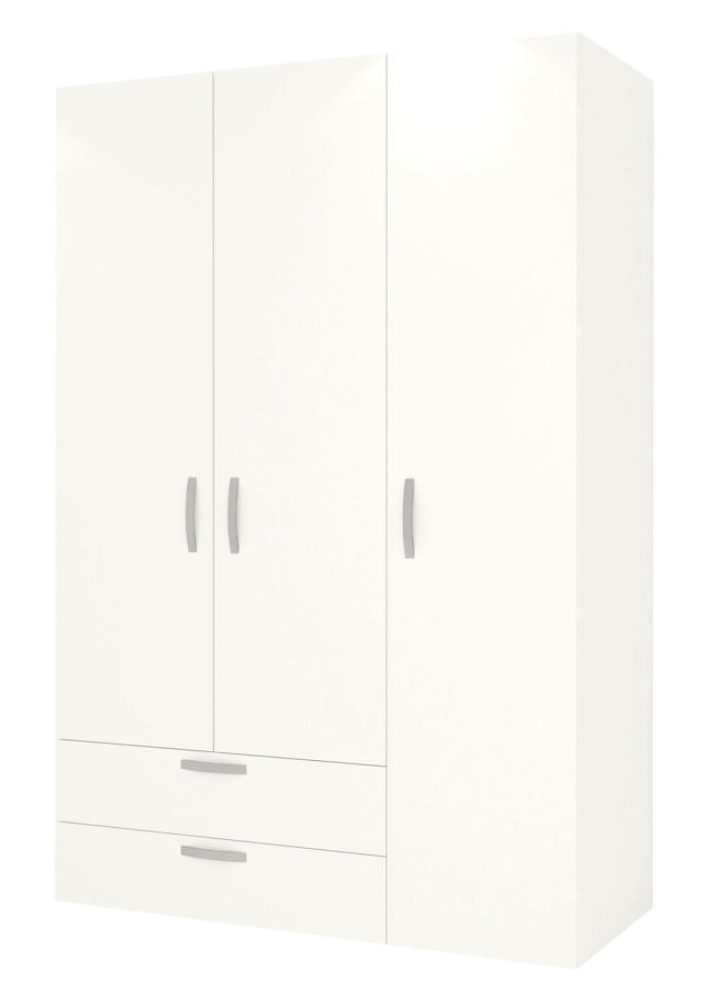 WARDROBE 3 DOORS & 2 DRAWERS 80X52X180CM WHITE