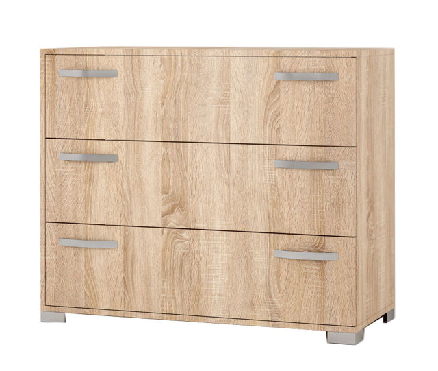 CHEST 3 DRAWERS 90X40X72CM SONOMA OAK