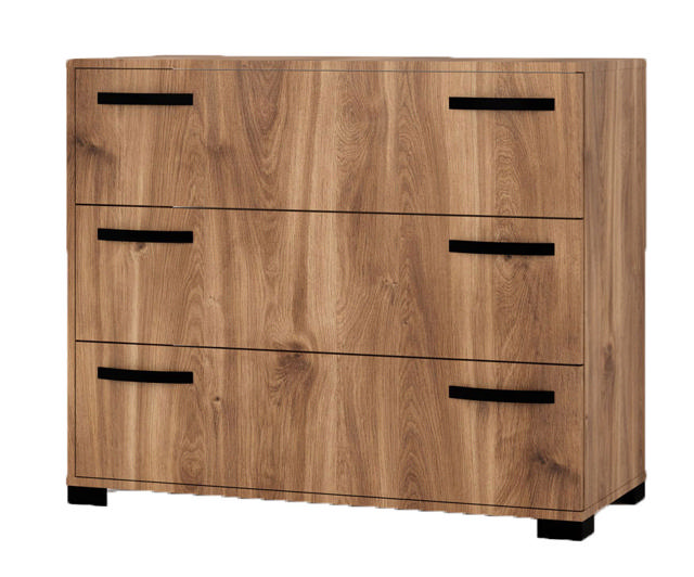 CHEST 3 DRAWERS 90X40X72CM BRANDY OAK